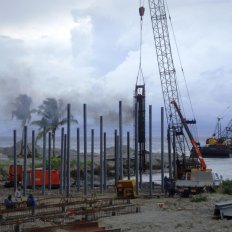 Pile Driving Works using Diesel Hammer